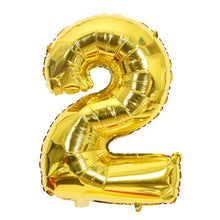 Load image into Gallery viewer, Gold Sliver 32 inch  0-9  Large Helium Digital Air Ballons Foil Children Festival Birthday Party for Kids Cartoon Hat Toys