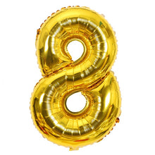 Load image into Gallery viewer, Gold Sliver 32 inch  0-9  Large Helium Digital Air Ballons Foil Children Festival Birthday Party for Kids Cartoon Hat Toys